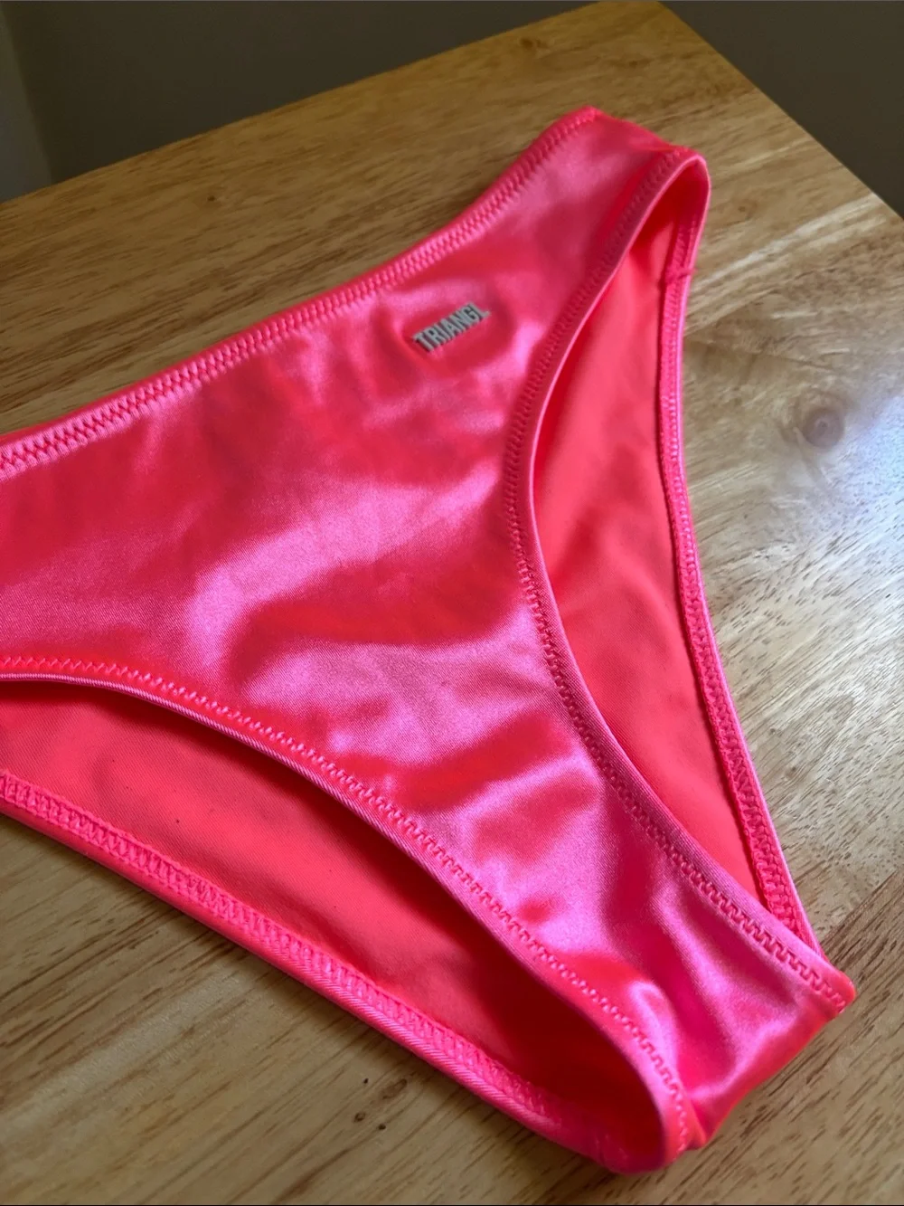 Triangl swimwear Neon Pink Bikini Bottom - Bright Pink Low-Rise Size Small Beach